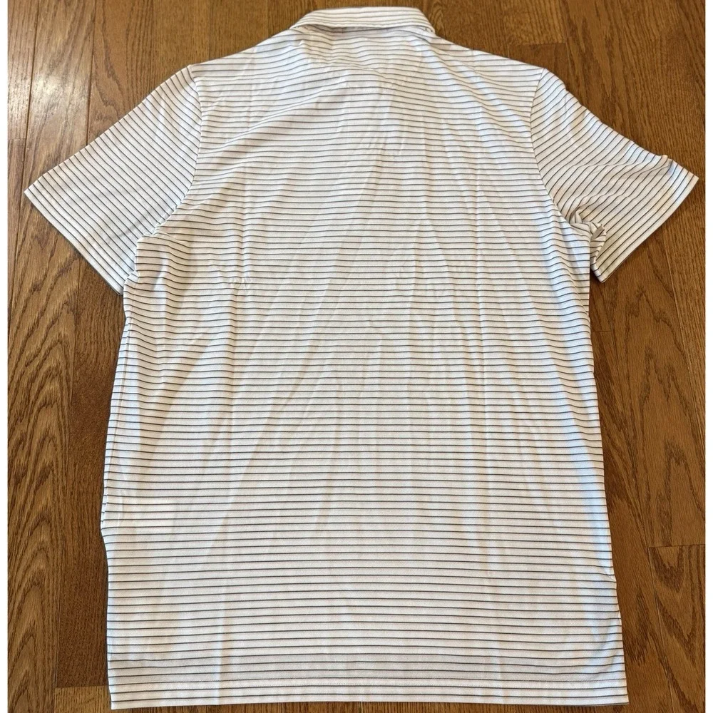 NWT RLX Ralph Lauren Performance Golf Polo Pink Sand Striped Size M Wicking